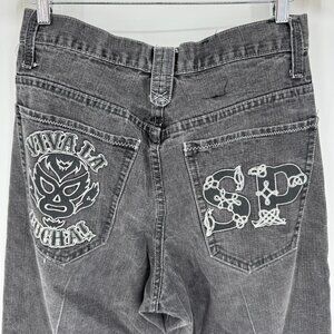 Southpole Mens Denim Jeans 32 Relaxed Fit Embroidered Back Pockets Vintage